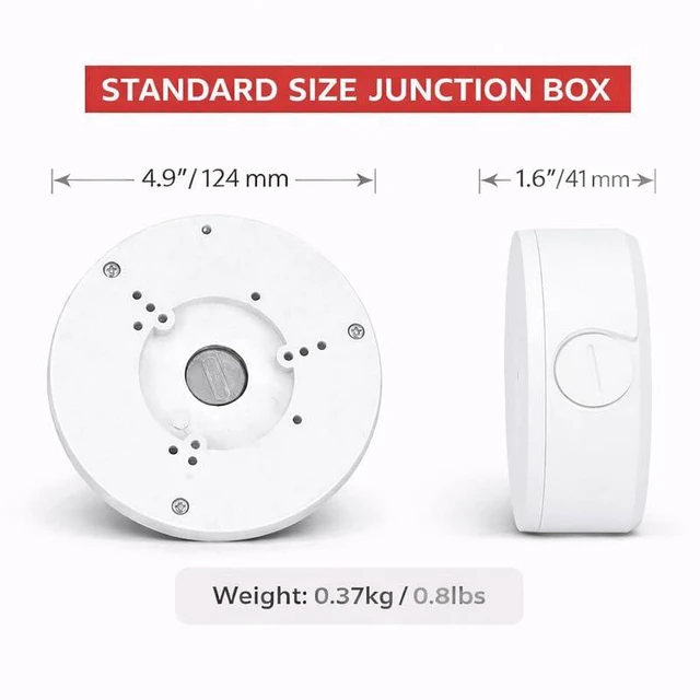Alt view image 12 of 14 - 4 Pack PFA130-E Security Camera Junction Box (ABS) for Indoor & Outdoor Surveillance Camera - Security Camera Mount Bracket Waterproof Universal Camera Mount for Dome, Turret & Bullet Cameras (White)