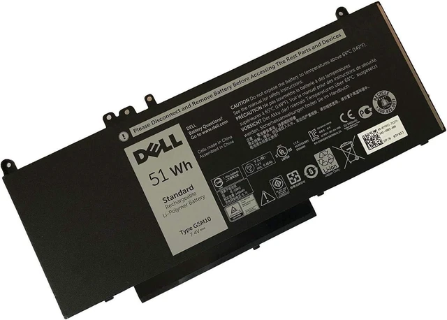 Alt view image 6 of 10 - DELL G5M10 Notebook Battery 7.4V 51Wh For DELL Latitude 5450 5550 E5450 E5550 Series Laptops Alternant Part Number: G5M10 8V5GX R9XM9 WYJC2 1KY05 451-BBLN 451-BBLL 451-BBLK 08V5GX VMKXM 5XFWC PF59Y
