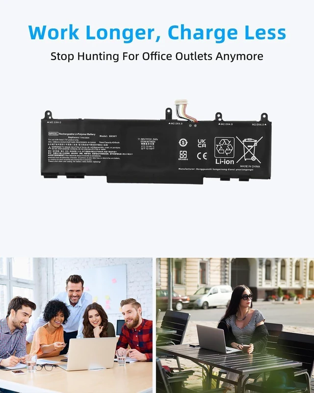 Alt view image 12 of 14 - 51.3Wh WP03XL M73466-005 Laptop Battery Replacement for HP for EliteBook 830 835 840 845 860 865 G9 G10 x360 1040 G9 G10 Split X2 13-M00 13-M000 HSTNN-0B2J HSTNN-LB8W HSTNN-IB9Y High performance