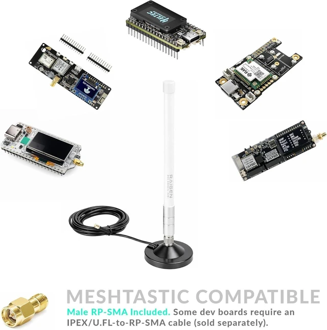 Alt view image 9 of 14 - Lora Fiberglass Antenna 915Mhz + Magnetic Base w/SMA Female 6.5ft Cable + SMA Male Adapter for Meshtastic Heltec V3 LORA32, LILYGO LoRa Dev Board - Helium Hotspot HNT Miner Nebra, Bobcat (3 dbi)