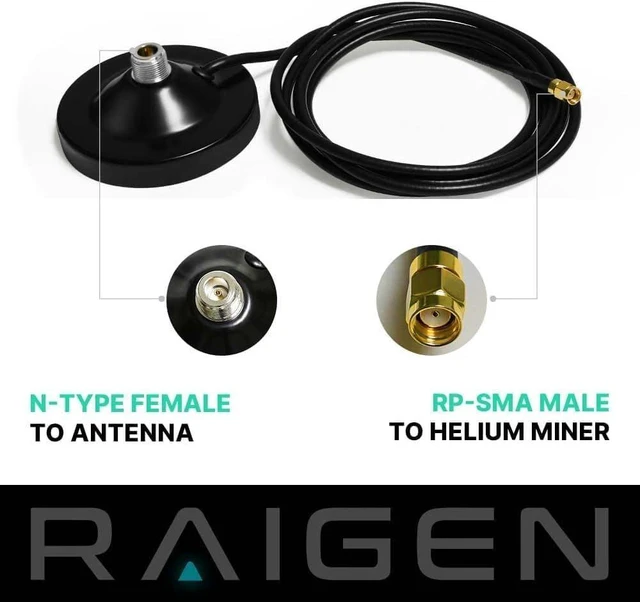 Alt view image 11 of 14 - Lora Fiberglass Antenna 915Mhz + Magnetic Base w/SMA Female 6.5ft Cable + SMA Male Adapter for Meshtastic Heltec V3 LORA32, LILYGO LoRa Dev Board - Helium Hotspot HNT Miner Nebra, Bobcat (3 dbi)