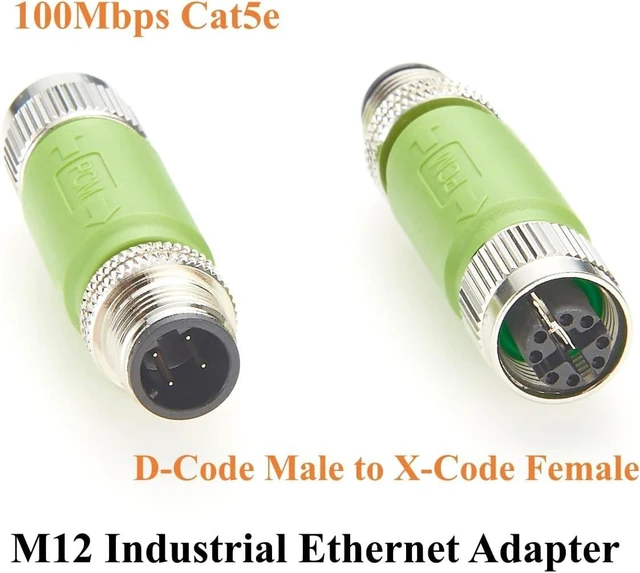 Alt view image 7 of 10 - IP67 M12 D-Code Male to X-Code Female Industrial Ethernet Inline Adapter 100Mbps Cat5e Shielded Connector Compatible with 6GK1901-0DE10-6AA0, for PROFINET, EtherNet/IP, Modbus TCP (2PCS)