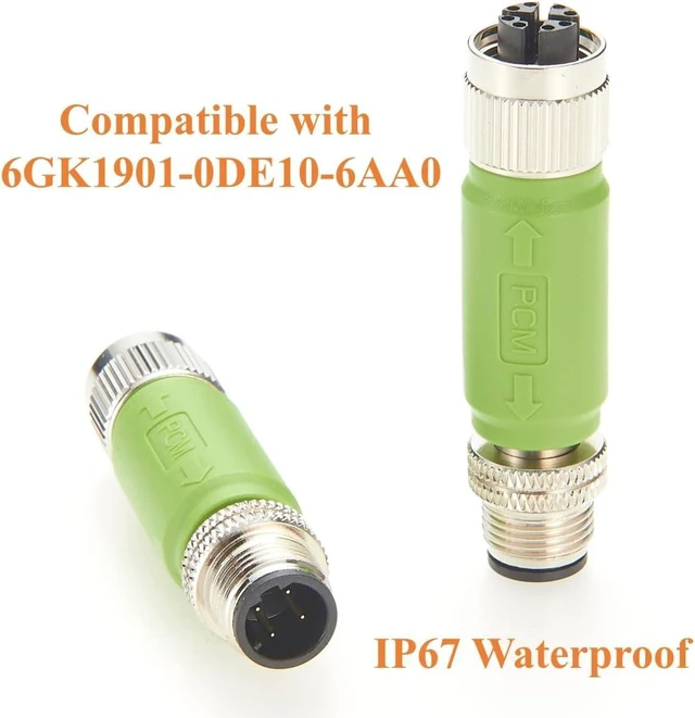 Alt view image 8 of 10 - IP67 M12 D-Code Male to X-Code Female Industrial Ethernet Inline Adapter 100Mbps Cat5e Shielded Connector Compatible with 6GK1901-0DE10-6AA0, for PROFINET, EtherNet/IP, Modbus TCP (2PCS)
