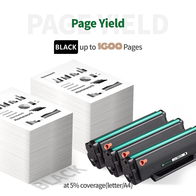 Alt view image 8 of 10 - JINTUM PB-211 Compatible Toner Cartridge Replacement for Pantum PB-211 PB-211EV for P2502W M6552NW M6600NW P2500W M6602NW M6550NW Printer ( 4 Pack )