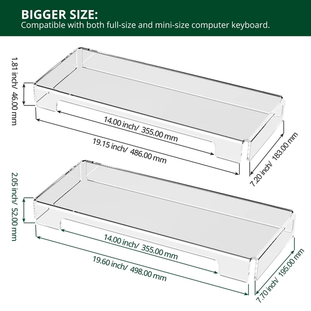 Alt view image 8 of 10 - BOSSCASA Acrylic Computer Keyboard Cover, Mechanical Keyboard Dust Cover PC Keyboard Cat Protector, Cat Keyboard Protector (2 Pack, Clear)