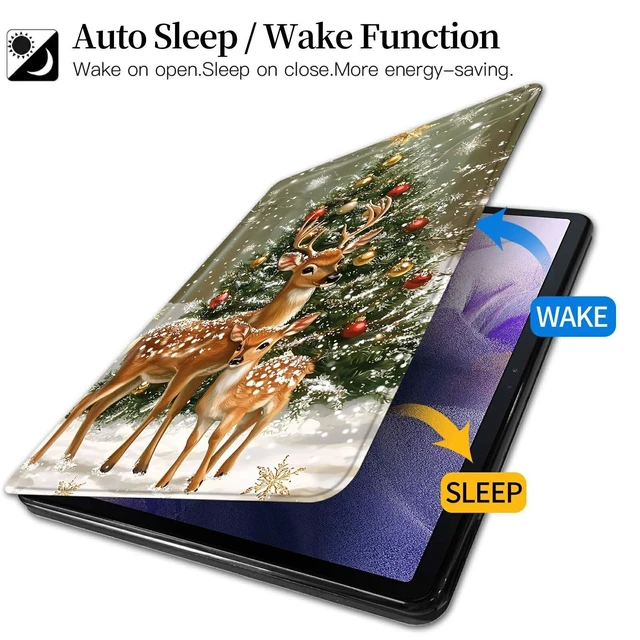 Alt view image 8 of 10 - Case for iPad Pro 13 Inch Case M4(2024) Beautiful Christmas Deer Theme 360 Degree Rotating Stand Protective Cover with Auto Sleep/Wake