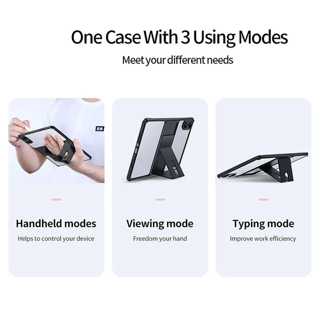 Alt view image 7 of 10 - kaidisen Clear Case for Xiaomi Redmi Pad SE 11 inch Case with Stand, Transparent Back Cover Kickstand Slim Light Drop Safe for Xiaomi Redmi Pad SE 11"