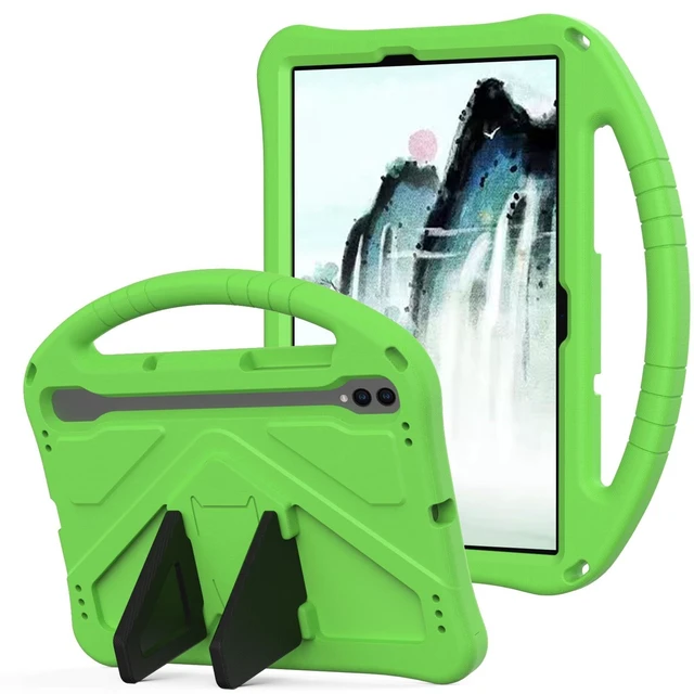 Alt view image 6 of 10 - YRH Case for Samsung Galaxy Tab S10 Lite/S10 FE/S9 FE (10.9''), Kids EVA Protective Cover with Stand Handle, Green