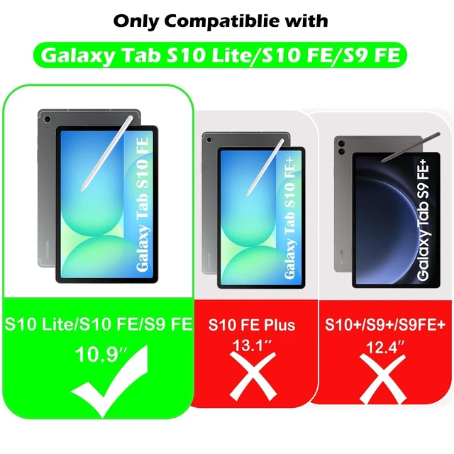 Alt view image 7 of 10 - YRH Case for Samsung Galaxy Tab S10 Lite/S10 FE/S9 FE (10.9''), Kids EVA Protective Cover with Stand Handle, Green