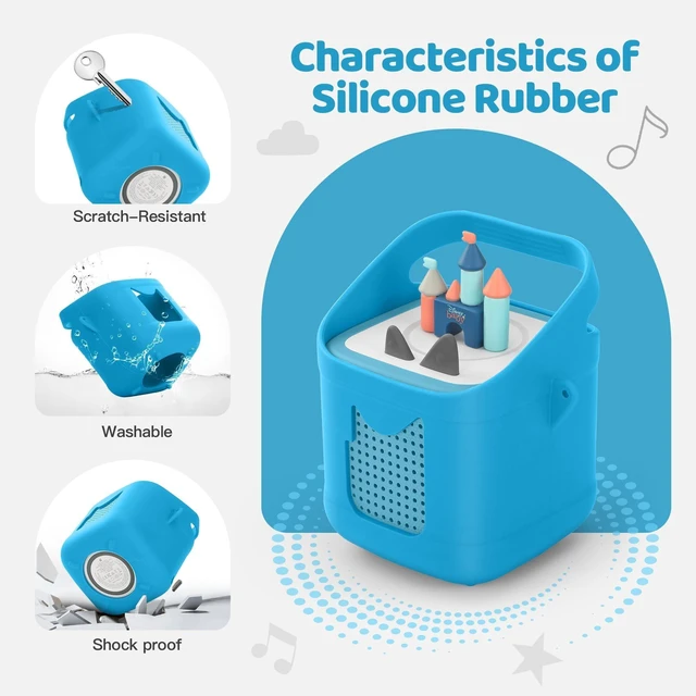 Alt view image 8 of 10 - Silicone Case for Toniebox 2 Audio Player,Portable Durable Soft Anti-Slip Earthquake-Proof Protective Sleeve (Blue)