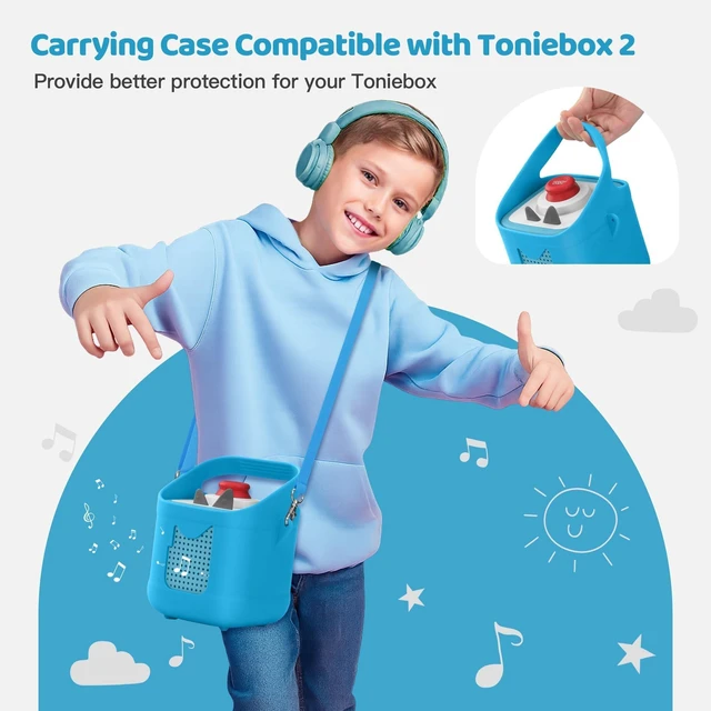 Alt view image 10 of 10 - Silicone Case for Toniebox 2 Audio Player,Portable Durable Soft Anti-Slip Earthquake-Proof Protective Sleeve (Blue)
