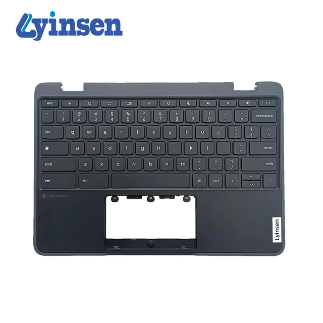 Alt view image 7 of 10 - Lyinsen Replacement for Lenovo Chromebook 100E Gen4(82W0 82W1) Laptop Upper Case Palmrest Keyboard Assembly Part 11.6" 5M11H62892 Top Cover Black