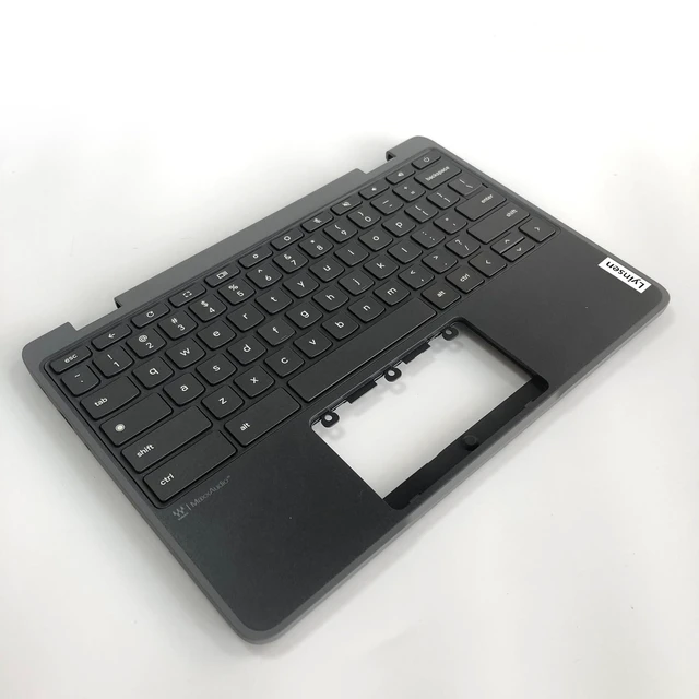 Alt view image 8 of 10 - Lyinsen Replacement for Lenovo Chromebook 100E Gen4(82W0 82W1) Laptop Upper Case Palmrest Keyboard Assembly Part 11.6" 5M11H62892 Top Cover Black