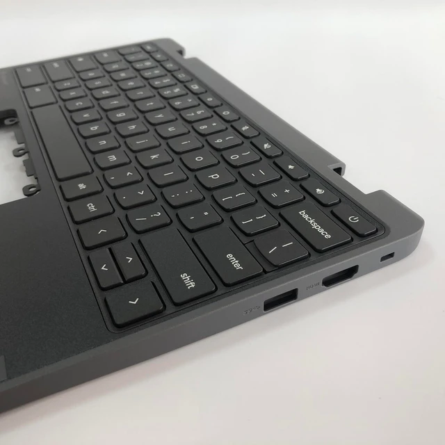 Alt view image 9 of 10 - Lyinsen Replacement for Lenovo Chromebook 100E Gen4(82W0 82W1) Laptop Upper Case Palmrest Keyboard Assembly Part 11.6" 5M11H62892 Top Cover Black
