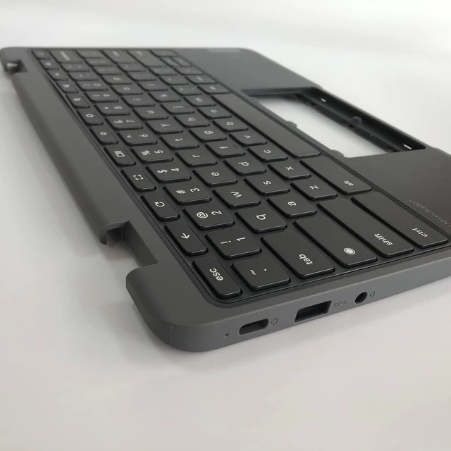Alt view image 10 of 10 - Lyinsen Replacement for Lenovo Chromebook 100E Gen4(82W0 82W1) Laptop Upper Case Palmrest Keyboard Assembly Part 11.6" 5M11H62892 Top Cover Black