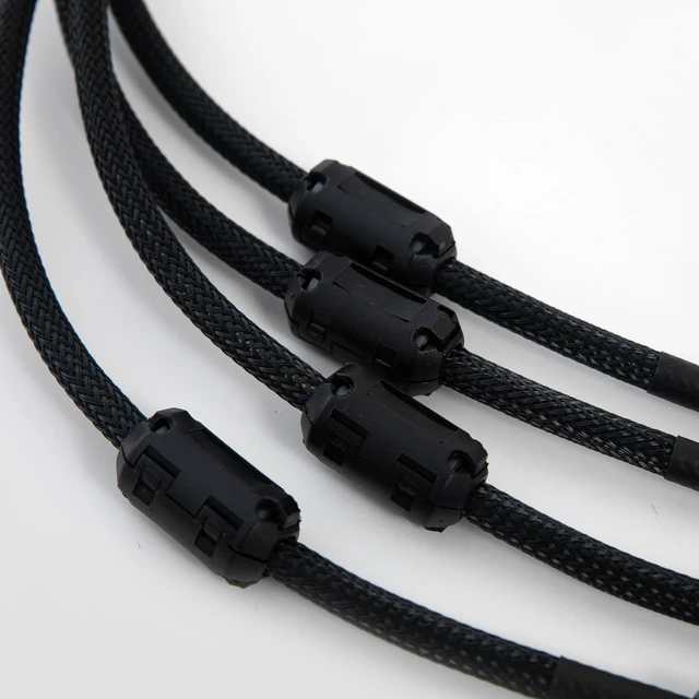 Alt view image 8 of 10 - Professional Audio Cable Set, Black Braided RCA to 1/4 Inch Dual Connector, Gold-Plated Terminals, Studio Quality Sound Connection (196, Inches)