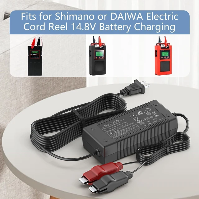 Alt view image 7 of 10 - 16.8V Charger for Electric Fishing Reel Replacement for 14.8V Electric Fishing Reel Lithium Battery Charger