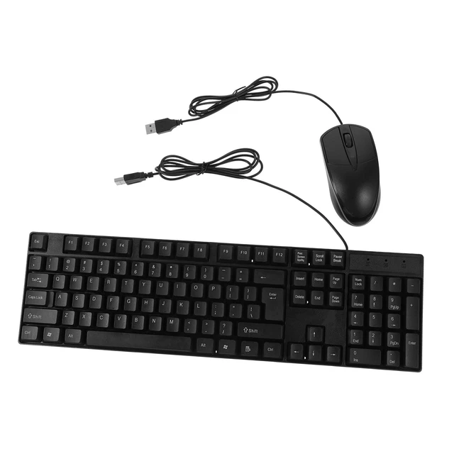 Alt view image 6 of 10 - OKUMEYR Wired Keyboard Mouse Combo Full Size USB Plug and Play Keyboard and Mouse Set for Typing Gaming and Work 17.32X5.31X0.98 Inch