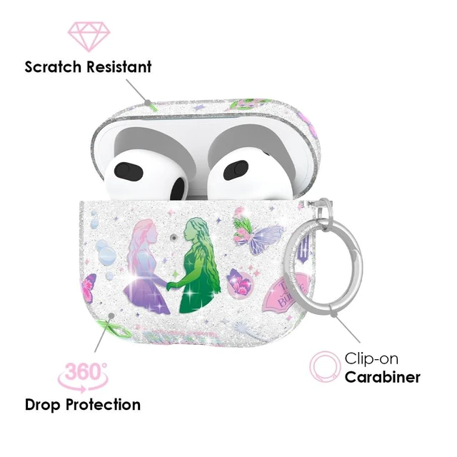 Alt view image 9 of 10 - Velvet Caviar Compatible with AirPods 3rd Generation Case with Keychain - Cute Protective Hard AirPod 3 Cases for Women - Wicked for Good Glitter