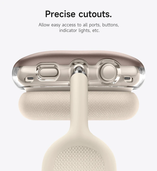 Alt view image 9 of 10 - SURITCH for AirPods Max Case Cover, TPU Anti-Scratch Ear Cups Cover for AirPods Max Headphones, Rugged Shockproof Accessories Protective Cover for Apple AirPods Max - Desert Titanium