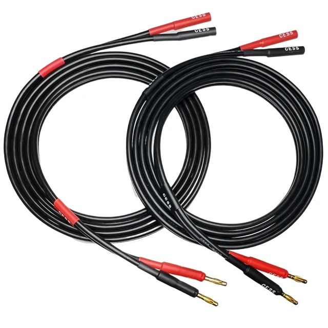 Alt view image 7 of 10 - CNCESS CESS-029-6f Male Banana Plug to Female Banana Jack Speaker Extension Cable, Silicone Cable, 2 Pack (6 Feet)
