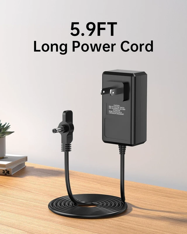 Alt view image 10 of 10 - 12V Charger Replacement for Shark Flex Breeze Fan, Power Cord Compatible with Shark Fan FA222(WH), FA302(WH)