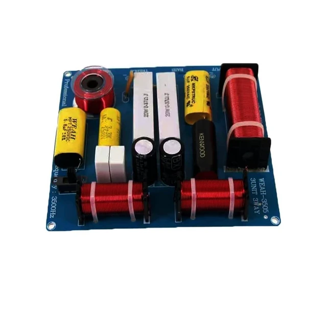 Alt view image 7 of 10 - Lelukee 2PCS Speaker Frequency Divider Crossover 3-Way 300W HiFi Audio Speaker Heights Mid Bass 3-Units Crossover Filter for 3-5 Inch Speakers