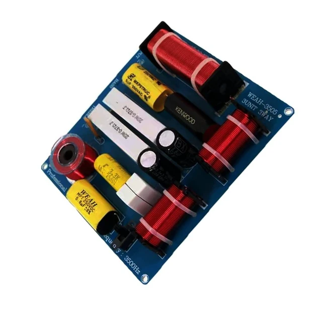 Alt view image 8 of 10 - Lelukee 2PCS Speaker Frequency Divider Crossover 3-Way 300W HiFi Audio Speaker Heights Mid Bass 3-Units Crossover Filter for 3-5 Inch Speakers
