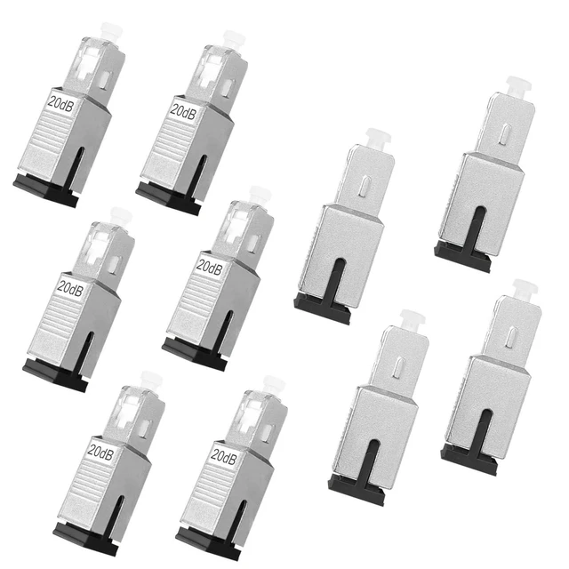 Alt view image 6 of 10 - PklzNet 10PCS 20dB SC-UPC Fiber Optical attenuators Single Mode, Male to Female singal Attenuation Connector Fixed Direct Insert Adapter