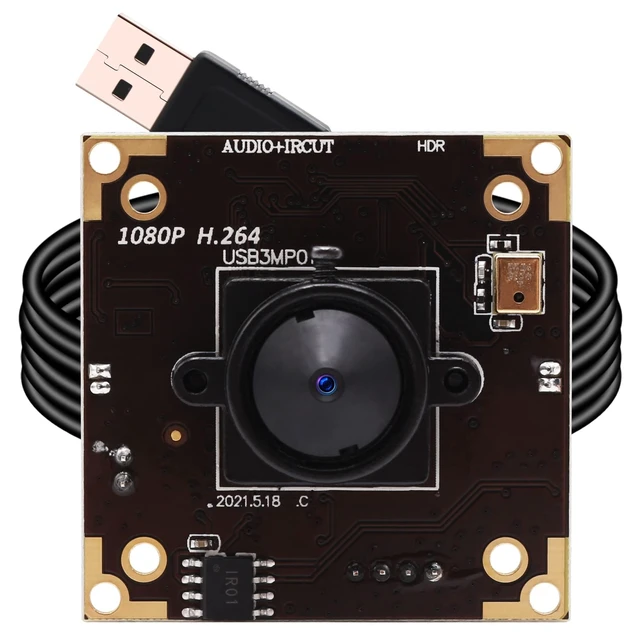 Alt view image 6 of 10 - ELP USB Camera WDR H.264 3megapixel 1536p Camera Module for Computer,3mp AR0331 Camera Module with Microphone Mini UVC USB2.0 Webcam Board,WDR 100db 3.7mm Pinhole Hidden USB Camera Module for Most OS