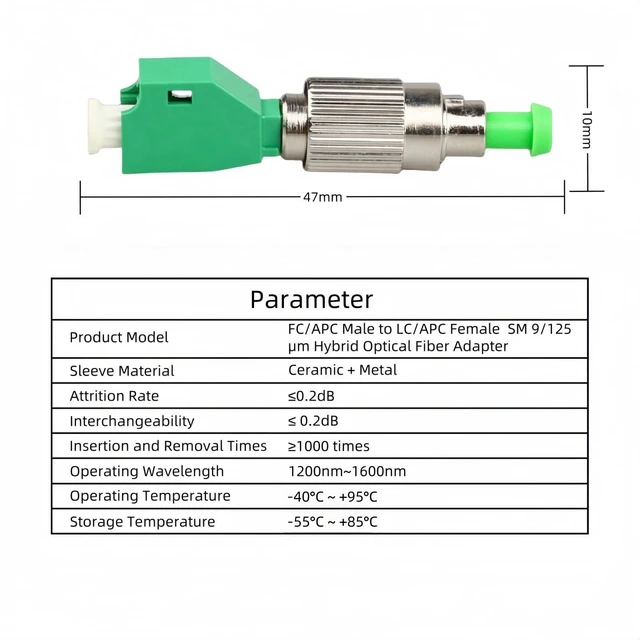 Alt view image 6 of 6 - TXWTXPJ-10pcs FC Male to LC Female Adapter Connector,Single Mode 9/125m,FC/APC Male to LC/APC Female Hybrid Optical Fiber Adapter Connector