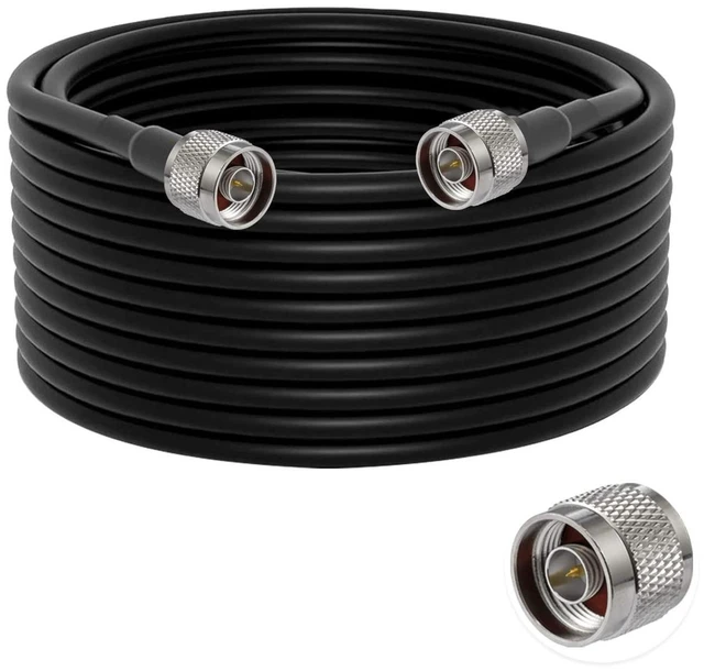 Alt view image 4 of 6 - POBADY N to N Male Jumper N Male to N Male Low Loss Coaxial Cable RG58 49.2FT/15M for 3G 4G 5G LTE Antenna Ham Radio GPS WiFi