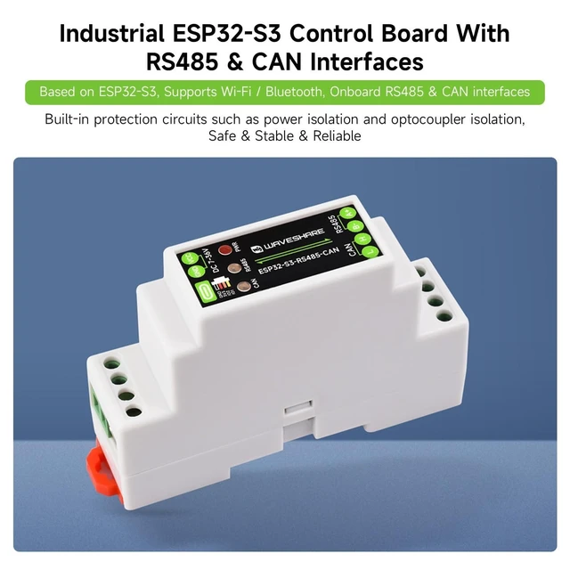 Alt view image 8 of 10 - KLAYERS ESP32-S3 Industrial Communication Board, RS485/CAN/Wi-Fi/Bluetooth, Multi-Interface Protection, Arduino-Compatible for AIoT
