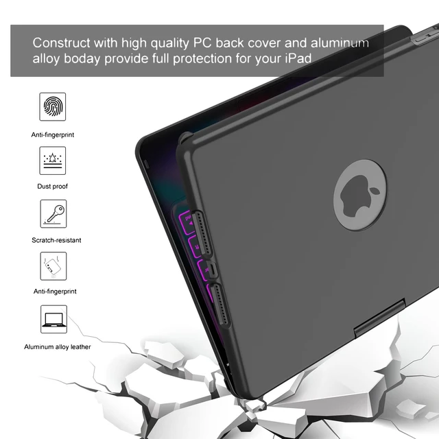 Alt view image 10 of 10 - HOTLIFE Keyboard Case for iPad 10.2 9th/8th/7th Gen,Touch Keyboard for iPads 9th Generation/8th Gen/7th Gen-360 Rotatable Protective Cover-iPad Keyboard 9th/8th/7th Gen with Pencil Holder