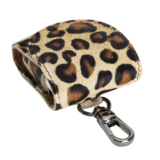 Alt view image 8 of 10 - Bari Leather Cover Compatible with Apple AirPods 1 and Airpods 2 Charging Case - Furry Leopard