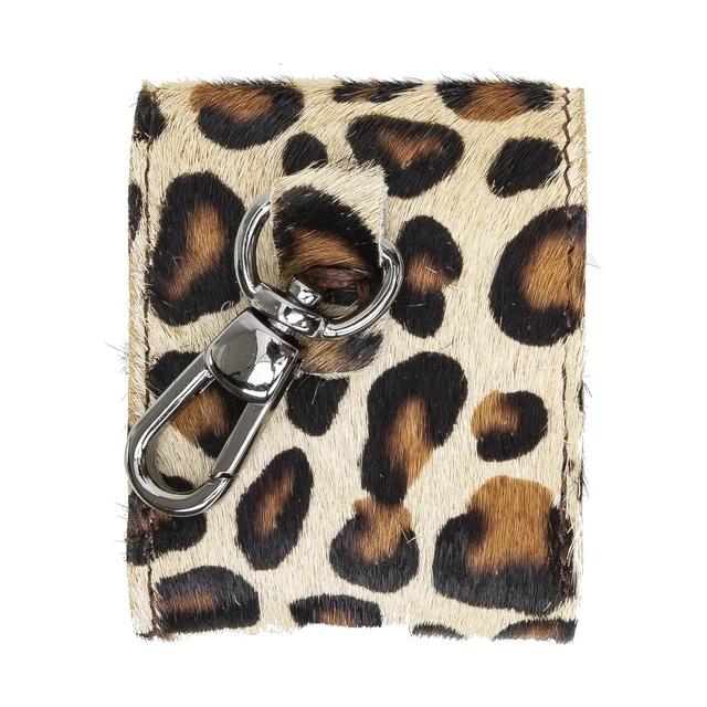 Alt view image 9 of 10 - Bari Leather Cover Compatible with Apple AirPods 1 and Airpods 2 Charging Case - Furry Leopard