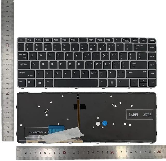 Alt view image 7 of 10 - Laptop Replacement US Layout with Backlit Keyboard for HP Elitebook Folio 1040 G3 Silver Frame
