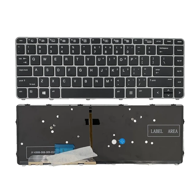 Alt view image 6 of 10 - Laptop Replacement US Layout with Backlit Keyboard for HP Elitebook Folio 1040 G3 Silver Frame
