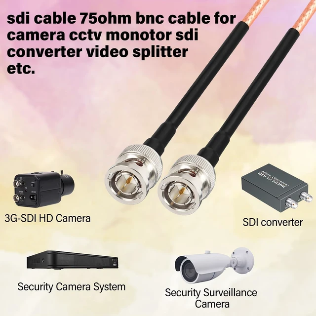 Alt view image 10 of 10 - XRDS - RF Flexible 50FT HD-SDI Cable, BNC to BNC Video 75 Ohm RG179 Extension Cable for 4K 1080P 3G HD SDI Camera, Monitor, Recorder, Converter