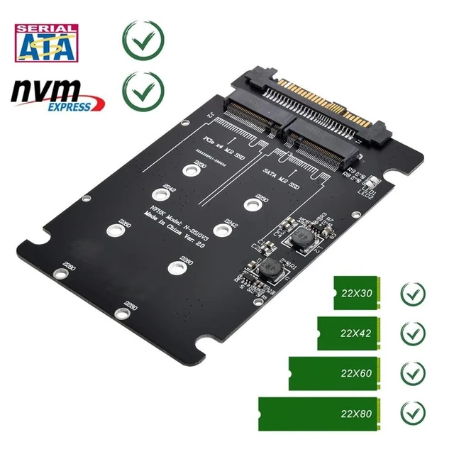 Alt view image 9 of 10 - NFHK SFF-8639 NVME U.2 to Combo NGFF M.2 M-Key SATA PCIe SSD Adapter for Mainboard Replace SSD 750 p3600 p3700