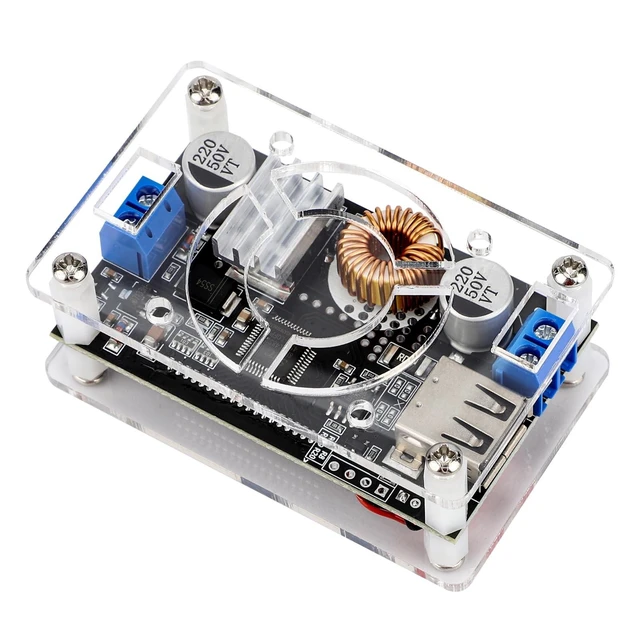 Alt view image 8 of 8 - DROK DC Adjustable Buck Converter 2pcs, 24v to 12v Step Down Converter Voltage Regulator 6V-32V to 1.5-32V 5V 5A LCD Power Supply Volt Reducer Step Down Transformer with USB Port and Protective Case