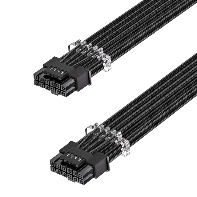 Alt view image 6 of 10 - Fasgear PCIe 5.1 16Pin GPU Power Cable - 70cm 12V-2x6 PSU Sleeved Cable 600W Male to Male 12VHPWR for Geforce RTX 5090 5080 5070ti 3090Ti 4070 Ti 4080 4090 5070 to ATX 3.1 Modular PSU (Black)