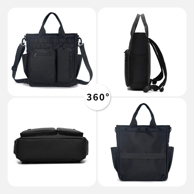 Alt view image 8 of 10 - mygreen Convertible Black Laptop Backpack Purse for Women Travel Work, 3 In 1 Tote Backpack Convertible Bag Daypack for Work, Daily, Travel Black