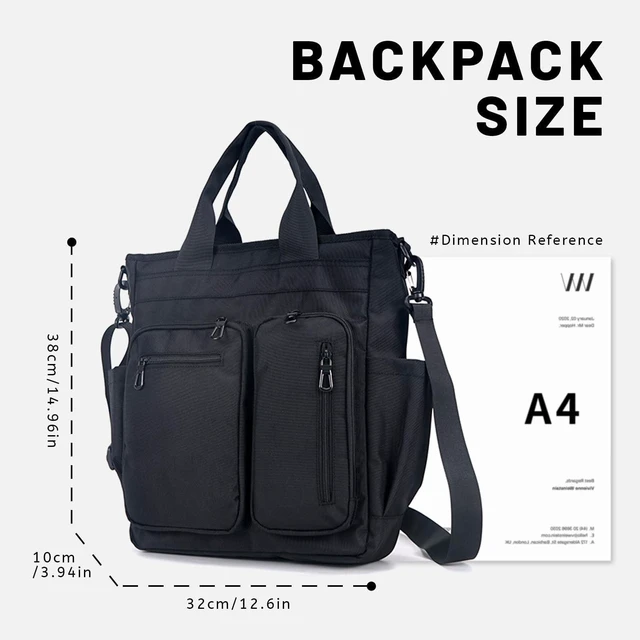 Alt view image 9 of 10 - mygreen Convertible Black Laptop Backpack Purse for Women Travel Work, 3 In 1 Tote Backpack Convertible Bag Daypack for Work, Daily, Travel Black
