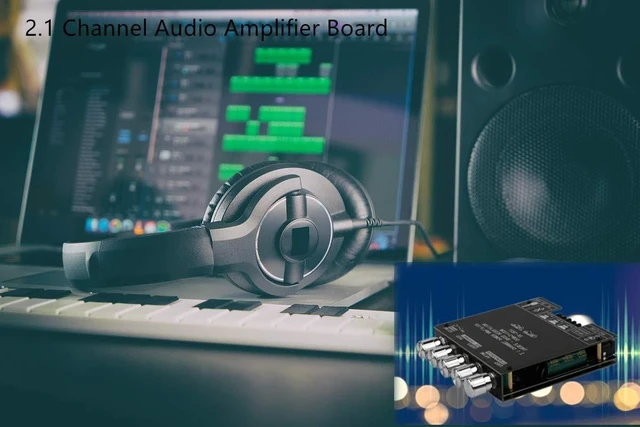 Alt view image 9 of 10 - Bluetooth Audio Amplifier Board, ZK-TB21 2.1CH 50W x 2 +100W Subwoofer Power Amp with Treble and Bass Control, Bluetooth5.0 and AUX Inputs, Stereo Digital AMP for DIY Home Speakers