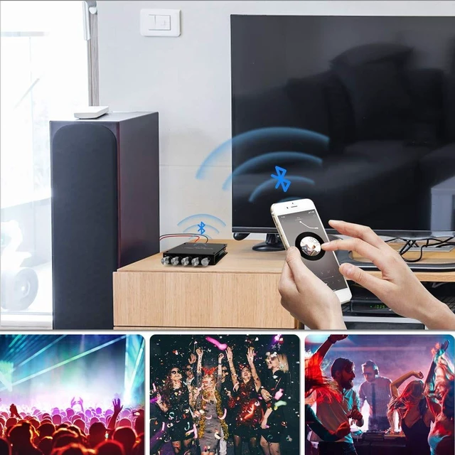 Alt view image 10 of 10 - Bluetooth Audio Amplifier Board, ZK-TB21 2.1CH 50W x 2 +100W Subwoofer Power Amp with Treble and Bass Control, Bluetooth5.0 and AUX Inputs, Stereo Digital AMP for DIY Home Speakers