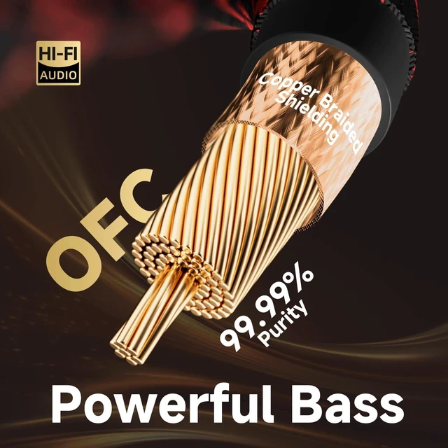 Alt view image 8 of 10 - TODN Audiophile Digital Coaxial Cable OFC Core HiFi SPDIF Coax Audio Cable 75-Ohm RCA Male to Male for Subwoofer, TV, Apm (4.9ft /1.5m)