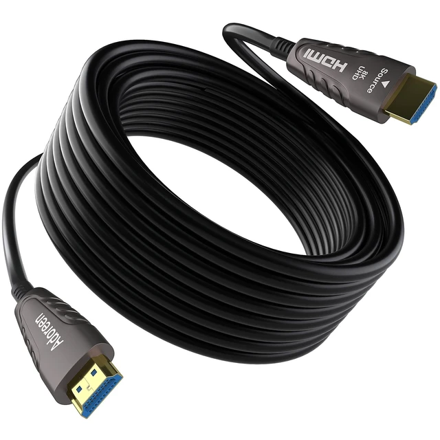 Alt view image 6 of 10 - Adoreen 8K Fiber Optic HDMI 2.1 Cable 25 Feet, Active Optical HDMI Cord for 8K@60Hz 4K@120Hz 2K@240Hz Dynamic HDR eARC HDCP2.2&2.3 4:4:4 3D,Compatible PS5/PS4,Ultra HD TV(7.62m)
