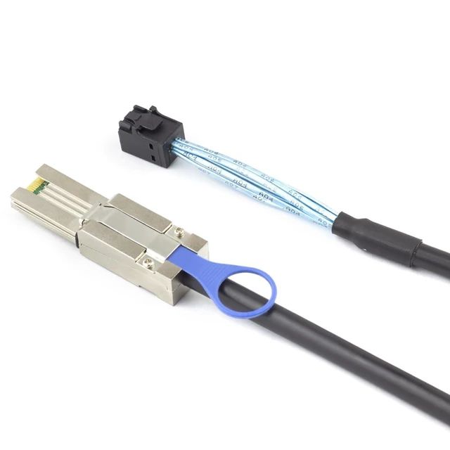 Alt view image 7 of 8 - AoQhir Mini SAS HD SFF-8088 to SFF-8643 Internal External Server Cable 6Gbps High Speed 28AWG Data Cable, Black Flat Connector (1m)