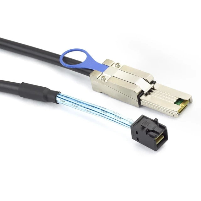 Alt view image 8 of 8 - AoQhir Mini SAS HD SFF-8088 to SFF-8643 Internal External Server Cable 6Gbps High Speed 28AWG Data Cable, Black Flat Connector (1m)